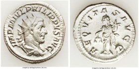 Philip I (AD 244-249). AR antoninianus (23mm, 3.80 gm, 12h). XF. Rome, AD 244-247. IMP M IVL PHILIPPVS AVG, radiate, draped and cuirassed bust of Phil...