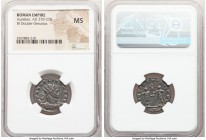 Aurelian (AD 270-275). BI antoninianus (21mm, 12h). NGC MS. Milan. AVRELIANVS AVG, radiate, cuirassed bust of Aurelian right, seen from front / VIRTVS...