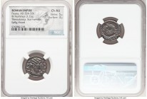 Fausta (AD 324-326). BI Nummus (19mm, 3.23 gm, 5h). NGC Choice AU 5/5 - 3/5. Thessalonica, AD 318-319. FAVS-TA N F, draped bust right / Eight-rayed st...