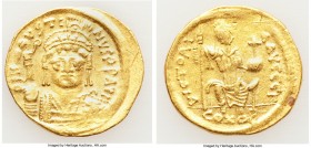 Justin II (AD 565-578). AV solidus (20mm, 4.46 gm, 6h). VF, graffiti. Constantinople, 3rd officina. D N I-VSTI-NVS PP AVG, cuirassed bust of Justin II...