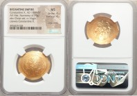 Constantine X Ducas (AD 1059-1067). AV histamenon nomisma (28mm, 4.39 gm, 6h). NGC MS 4/5 - 4/5, edge crimp. Constantinople. +IhS XIS RЄX RЄΣNANTIhM (...