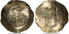 John II Comnenus (AD 1118-1143). EL aspron trachy (32mm, 4.26 gm, 6h). NGC XF 4/5 - 2/5, scratches. Constantinople. IC-XC (barred), Christ seated faci...