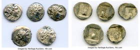 ANCIENT LOTS. Greek. Lycian League. Ca. 48-20 BC. Lot of five (5) AR hemidrachms. VF-XF. Includes: Five (5) AR hemidrachms - Laureate head of Apollo r...