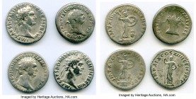 ANCIENT LOTS. Roman Imperial. Domitian (AD 81-96). Lot of four (4) AR denarii. VG-Choice Fine. Includes: various types of Domitian denarii. Total four...