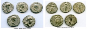 ANCIENT LOTS. Roman Imperial. Lot of five (5) AR denarii. VG-VF. Includes: AR denarii (5), various rulers. Total five (5) coins in lot. SOLD AS IS, NO...