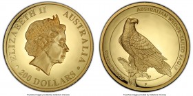 Elizabeth II gold Proof "Wedge-Tailed Eagle" 200 Dollars (2 oz) 2016-P PR69 Deep Cameo PCGS, Perth mint, KM-Unl. Mintage: 1,000. Struck in high relief...