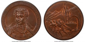 Republic bronze Specimen "General Sucre Centennial" Medal 1925 SP64 Brown PCGS, By Constante Rossi. 1825 PRIMER CENTENARIO DE BOLIVIA 1925 His bust 1/...