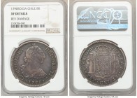 Charles IV 8 Reales 1790 So-DA XF Details (Reverse Damage) NGC, Santiago mint, KM39. Deep charcoal and violet toned. 

HID09801242017

© 2020 Heri...
