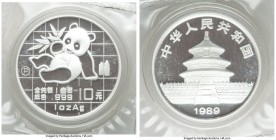 People's Republic 3-Piece Lot of silver Proof Panda 10 Yuan 1989-P, KM-A221. Each comes with blue wooden box of issue. Sold as is, no returns. 

HID...