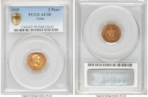 Republic gold 2 Pesos 1915 AU50 PCGS, Philadelphia mint, KM17. Two year type. 

HID09801242017

© 2020 Heritage Auctions | All Rights Reserved