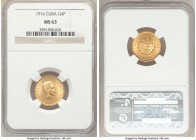 Republic gold 4 Pesos 1916 MS63 NGC, Philadelphia mint, KM18. Mint bloom and satin surfaces. 

HID09801242017

© 2020 Heritage Auctions | All Righ...