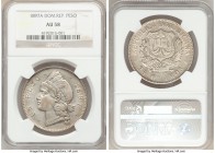 Republic Peso 1897-A AU58 NGC, Philadelphia mint, KM16. One year type. 

HID09801242017

© 2020 Heritage Auctions | All Rights Reserved