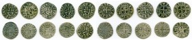 10-Piece Lot of Uncertified Assorted Deniers ND (12th-13th Century) VF, Includes (6) Besançon, (2) Philip IV and (2) Louis IX. Average size 18mm. 0.97...