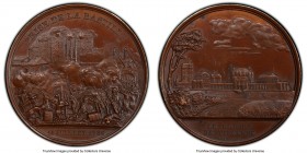"Storming of the Bastille and Castle of Vincennes" bronzed copper Specimen Medal 1844 SP64 PCGS, Collignon-1387. 42mm. By Rogat. PRISE DE LA BASTILLE ...