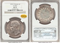 Louis Napoleon 5 Francs 1852-A MS63 NGC, Paris mint, KM773.1. Barre signature below bust.

HID09801242017

© 2020 Heritage Auctions | All Rights R...