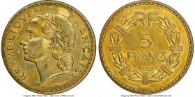 Republic aluminum-bronze Essai 5 Francs 1939 MS63 NGC, Paris mint, Maz-2565. 31mm. By Δ. Lavrillier. 

HID09801242017

© 2020 Heritage Auctions | ...
