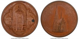 Hamburg. Free City bronzed copper Specimen "Cathedral" Medal 1886 SP63 PCGS, Opitz-3566a. 55mm. By. J. V. Langa / Joh. Otzen. Interrior view of Cathed...