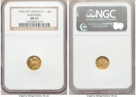 Nürnberg. Free City gold 1/4 Ducat 1700-GFN MS65 NGC, KM250, Fr-1890. Semi-Prooflike surface. 

HID09801242017

© 2020 Heritage Auctions | All Rig...