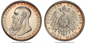 Saxe-Meiningen. Bernhard III Proof "Death of George II" 3 Mark 1915 PR64+ Cameo PCGS, Munich mint, KM207, J-155. Commemorates Death of George II. 

...