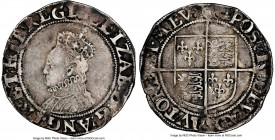 Elizabeth I (1558-1603) Shilling ND (1592-1595) VF Details (Environmental Damage) NGC, Tower mint, Tun mm, Sixth Issue, S-2577. 5.80gm. 

HID0980124...
