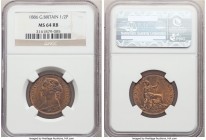 Victoria Pair of Certified 1/2 Pennies NGC, 1) 1/2 Penny 1886 - MS64 Red and Brown, KM754 2) 1/2 Penny 1901 - MS65 Red and Brown, KM789 Sold as is, no...
