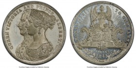 Victoria white metal Specimen "Royal Visit to Germany" Medal 1845 SP63 PCGS, Eimer-1396. By Allen & Moore. QUEEN VICTORIA AND PRINCE ALBERT their conj...