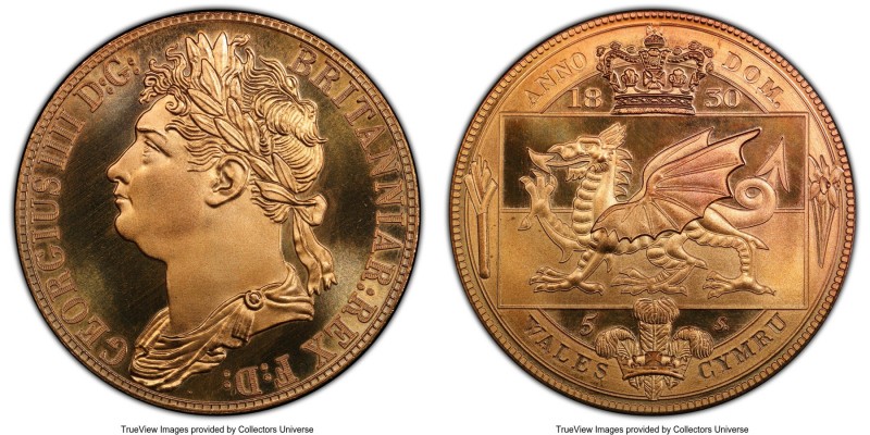 George IV brass INA Retro Fantasy Issue Crown 1830-Dated (2007) MS67 PCGS, cf. K...