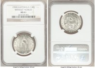 Republic Pair of Certified 1/4 Quetzals NGC, 1) 1/4 Quetzal 1928 - MS61. Without "NOBLES" 2) 1/4 Quetzal 1929 - MS64 London mint, KM243.1. Sold as is,...