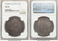 Ferdinand VII 8 Reales 1818 Mo-JJ AU53 NGC, Mexico City mint, KM111. Deeply toned in lavender tinted anthracite gray. Some weakness to legend, and adj...