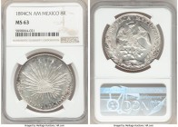 Republic 8 Reales 1894 Cn-AM MS63 NGC, Culiacan mint, KM377.3, DP-Cn56. Exception strike, satin surfaces, patches of toning. 

HID09801242017

© 2...