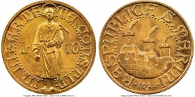 Republic gold 10 Lire 1925-R MS63+ NGC, Rome mint, KM7. AGW 0.0933 oz. 

HID09801242017

© 2020 Heritage Auctions | All Rights Reserved