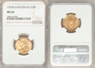 Confederation gold 20 Francs 1925-B MS65 NGC, Bern mint, KM35.1.

HID09801242017

© 2020 Heritage Auctions | All Rights Reserved