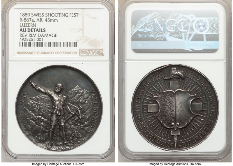 Confederation silver "Lucerne Shooting Festival" Medal 1889 AU Details (Reverse ...