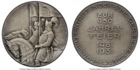 Confederation silver Matte Specimen "450th Anniversary of Solthurn" Medal 1931 SP65 PCGS, 45mm. 

HID09801242017

© 2020 Heritage Auctions | All R...