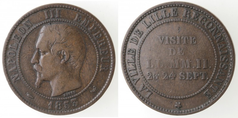 Monete Estere. Francia. Napoleone III. 1852- 1870. Moneta-gettone 1853. Per la v...