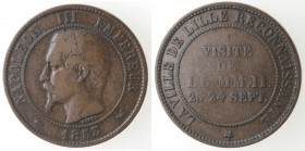 Francia. Napoleone III. 1852- 1870. Moneta-gettone 1853. Per la visita dei Reali alla Borsa. Ae. 