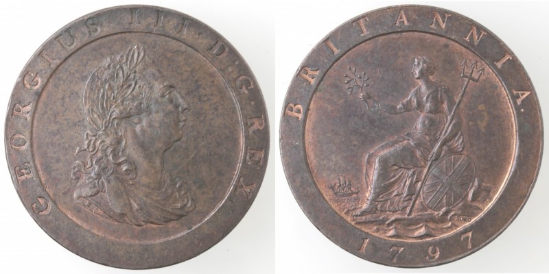 Monete Estere. Gran Bretagna. Giorgio III. 1760-1820. Penny 1797. Ae. KM# 618. P...