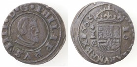 Spagna. Cuenca. Filippo IV. 1621-1665. 16 Maravedis 1663. Ae.