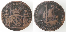Spagna. Carlo delle Asturie. Gettone o tessera 1691. Ae.