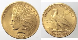 USA. 10 Dollari Indiano 1912. Au.