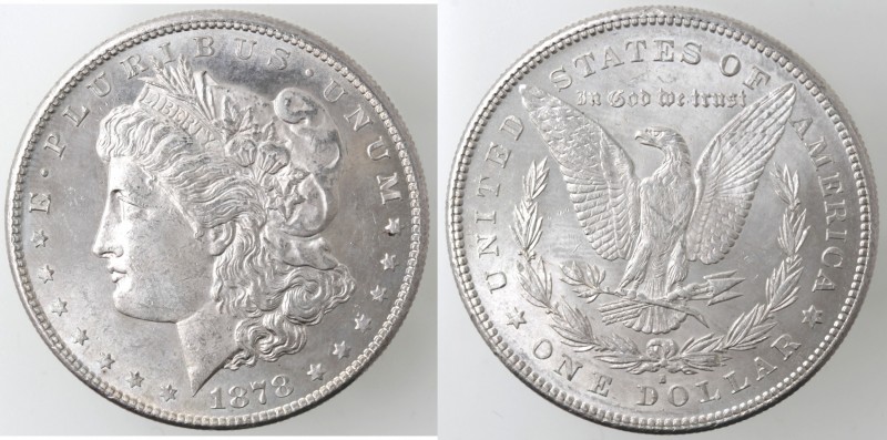 Monete Estere. USA. Dollaro Morgan 1878 S. Ag. KM 110. Peso 26,76 gr. qFDC. Fond...