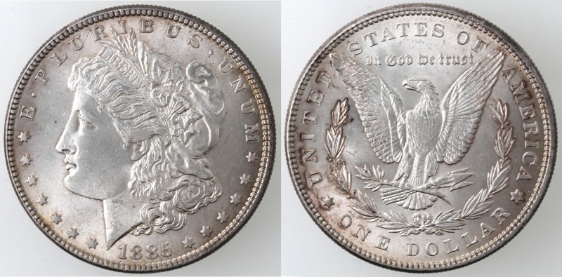 Monete Estere. USA. Dollaro Morgan 1885 Philadelphia. Ag. KM 110. Peso 26,73 gr....