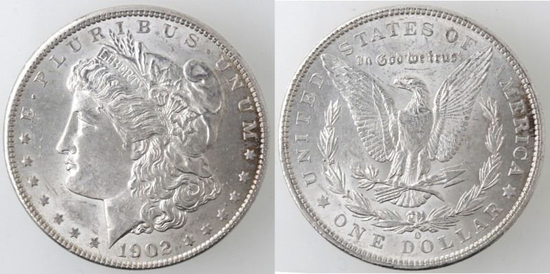 Monete Estere. USA. Dollaro Morgan 1902 O. Ag. KM 110. Peso 26,38 gr. qFDC.