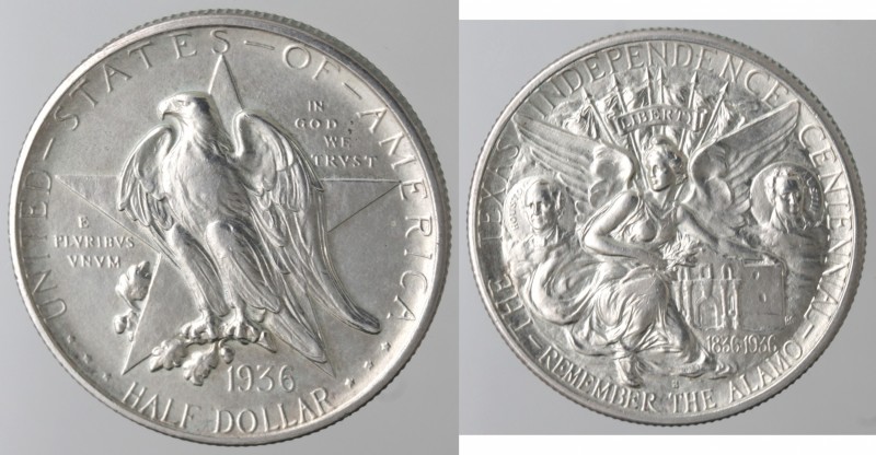 Monete Estere. USA. Mezzo Dollaro 1936 S. "Centenario dell'Indipendenza del Texa...