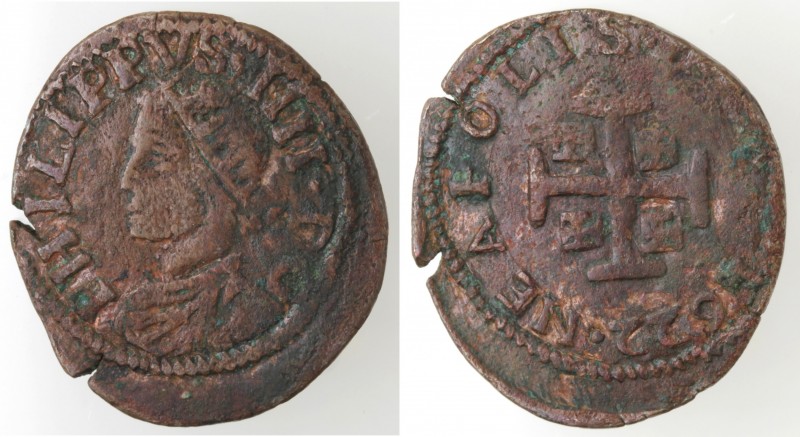 Zecche Italiane. Napoli. Filippo IV. 1621-1665. Grano 1622. MC. Ae. P.R. 57. Pes...