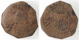 Napoli. Filippo IV. 1621-1665. Grano 1638. Ae. 