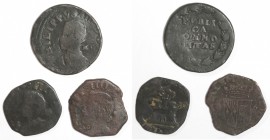 Napoli. Filippo IV. 1621-1665. Lotto di 3 pezzi. Pubblica, Grano, 9 cavalli. Ae.
