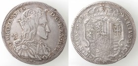 Napoli. Carlo II. 1674-1700. Mezzo Ducato 1689. Ag.