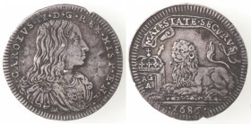 Napoli. Carlo II. 1674-1700. Carlino 1686. Ag.