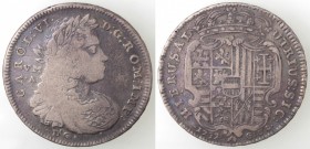 Napoli. Carlo VI. 1711-1734. Mezza Piastra 1731. Ag.